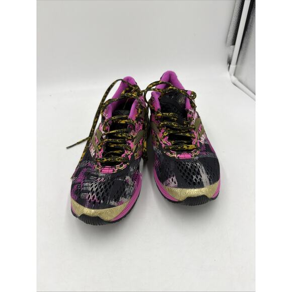 ASICS Gel Noosa Tri 10 Running Shoes Women's Size 7 Hot Pink Black Gold T5M9N - Picture 1 of 6